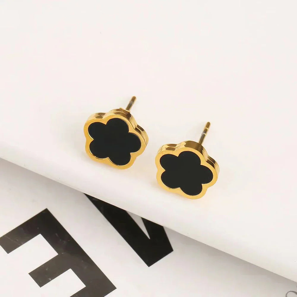 Brinco Florata Preto Banhado em Ouro 18k - Superior