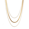 Colar Triplo Malta Banhado em Ouro 18k - Fundo Branco