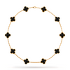 Colar 10 Trevos Banhado em Ouro 18k - Fundo Branco