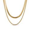 Colar Duplo Ohio Banhado em Ouro 18k - Fundo Branco