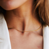 Colar Valentina Banhado em Ouro 18k - Zoom Pescoço
