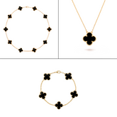 Conjunto Trevo 2 Colares + 1 Pulseira