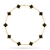 Colar 10 Trevos Banhado em Ouro 18k - Fundo Branco