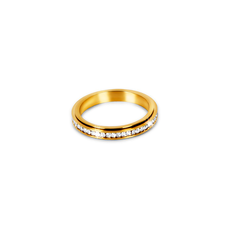 Anel Pedras Radiantes Banhado em Ouro 18k - Fundo Branco