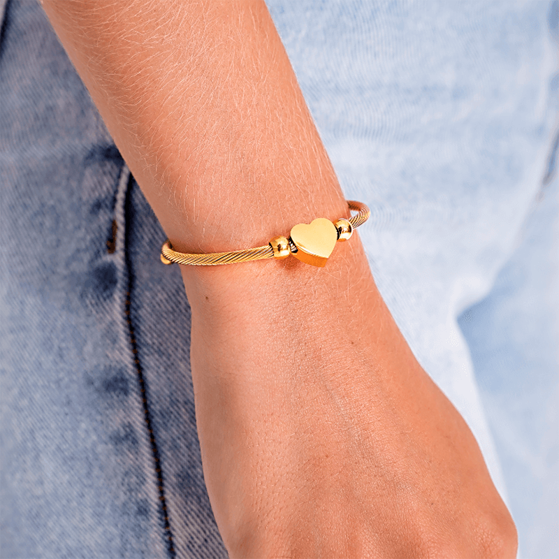 Bracelete Coração Banhado em Ouro 18k - Modelo