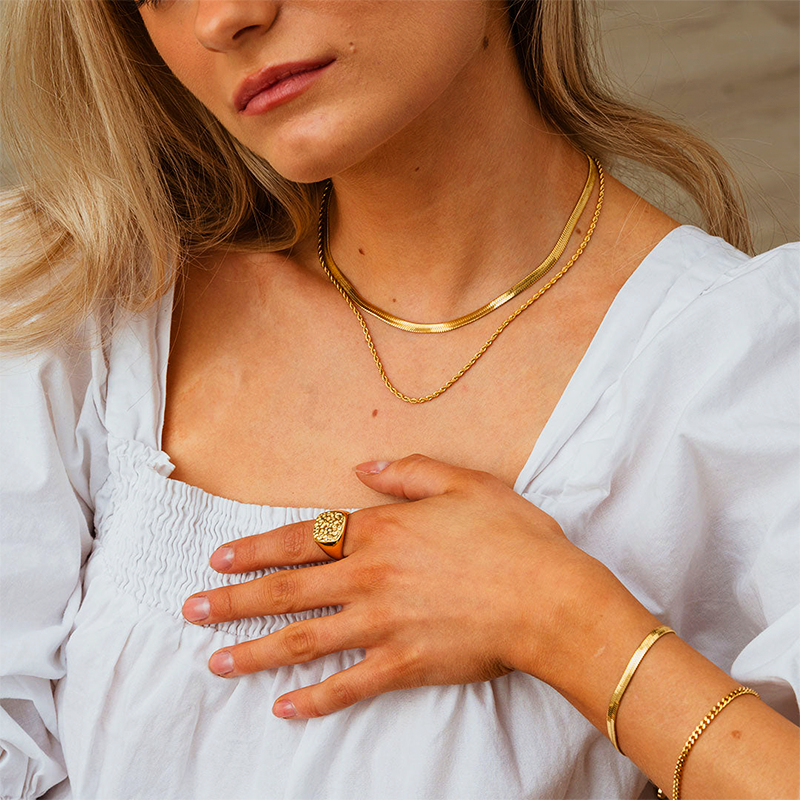 Colar Duplo Ohio Banhado em Ouro 18k - Modelo
