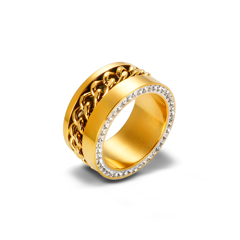 Anel Prime Brilhante Banhado em Ouro 18k - Fundo Branco