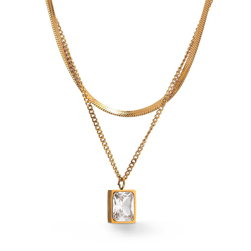 Colar Pingente Eternal Banhado em Ouro 18k - Fundo Branco