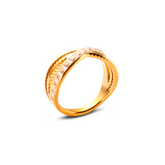Anel Laços Brilhantes Banhado em Ouro 18k