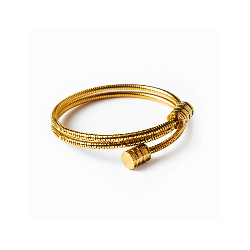Bracelete Tornado Banhado em Ouro 18k - Fundo Branco
