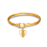 Pulseira Coração Banhado em Ouro 18k - Fundo Branco